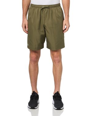 Lacoste Sport Lightweight Diamond Taffeta Tennis Shorts Olive - Green