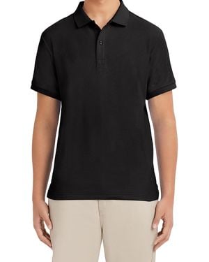 Nautica Mens Uniform Short Sleeve Stretch Pique Polo Shirt - Black