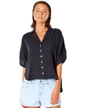 Rip Curl Premium Surf Short Sleeve Button Up Shirt - Black