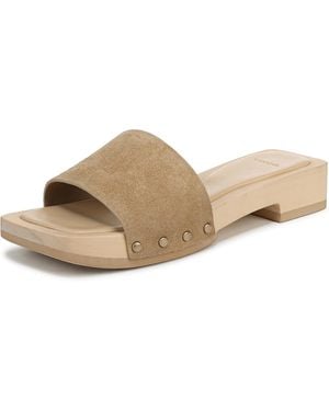 Vince S Barbara Slide Sandal Wheat Tan Suede 5.5 M - Natural