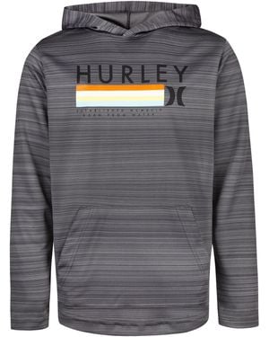 Hurley Long Sleeve Hooded Graphic T-shirt - Gray
