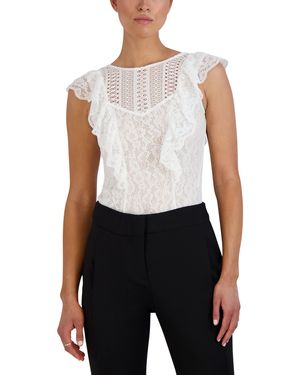 bcbg white lace top