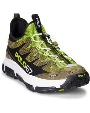 Polo Ralph Lauren Adventure 300lt Sneaker Black/safety Yellow/frog Camo 9 D - Green