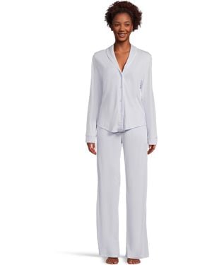 Cosabella Pima Lusso Longsleeve Top And Pajama Set - White