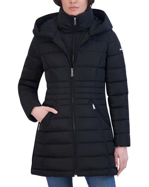 Laundry by Shelli Segal Mid Length Windbreaker Puffer Jacket - Blue