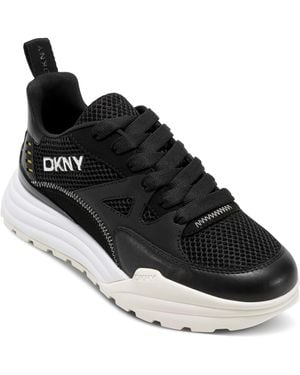 DKNY Zanira Lace Up Sneaker With Chunky Platform - Black