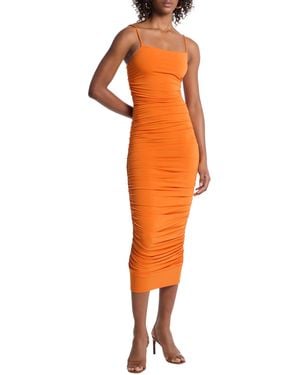Michael Kors Ruched Midi Dress - Orange