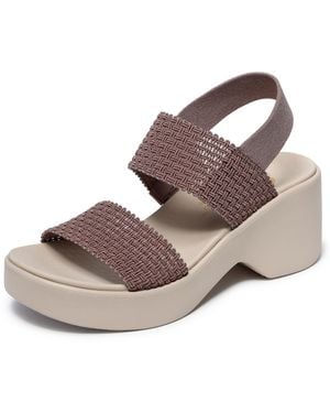 Skechers Sandali da donna Cali Day con zeppa - Marrone