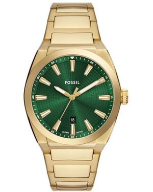 Fossil Everett Three-hand Date Gold-tone Stainless Steel Watch - Metallic