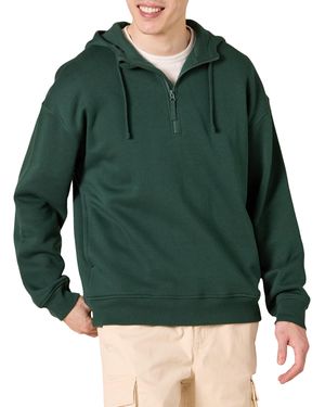 Amazon Essentials Quarter-zip Oversized-fit Hoodie Sweatshirt - Green