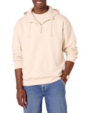 Amazon Essentials Quarter-zip Oversized-fit Hoodie Sweatshirt - Blue