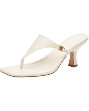 COACH Heritage Hardware Thong Sandal Platform - Natural
