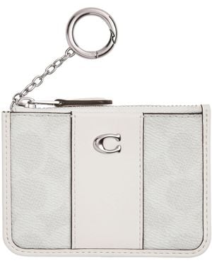 COACH Essential Mini Id Card Case In Signature Canvas - White