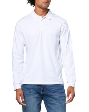 Calvin Klein Long Sleeve Smooth Cotton Polo Shirt Brilliant White