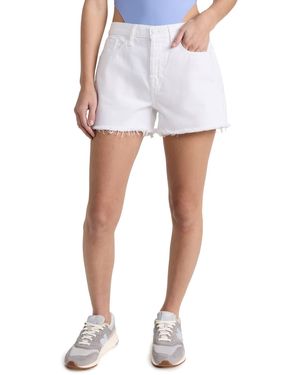 7 For All Mankind Monroe Cutoffs Shorts In Clean White Rigid