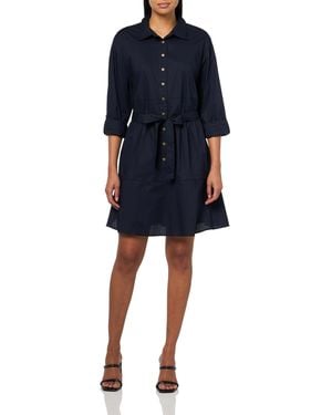 Nautica Jeans Long Sleeve Collared Button Shirt Dress - Blue
