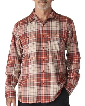 Carhartt Rugged Flex Relaxed Fit Lightweight Long-sleeve Plaid Shirt - Red