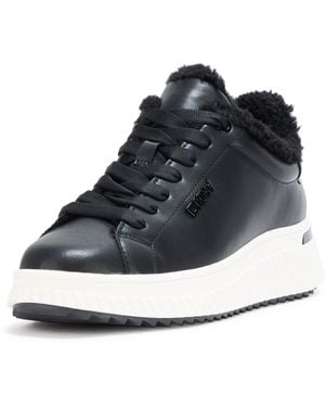 DKNY Laraline Platform Sneaker With Fur - Black