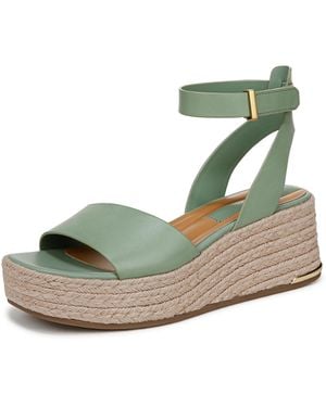 Franco Sarto S Terry5 Espadrille Wedge Sandal Green Leather 8 M