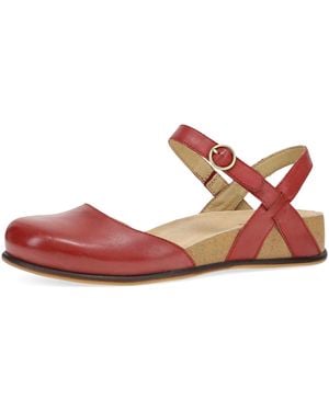 Dansko Closed-toe Sandal With Hook And Loop Adjustable - Red