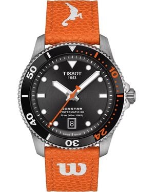 Tissot S Seastar Wilson Wnba 316l Stainless Steel Case Automatic Watch - Black