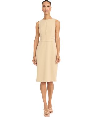Maggy London Sleeveless Sheath Architectural Seaming-professional Wear-business Casual Dress - Natural