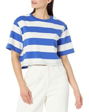 The Drop Sydney Short-sleeve Cropped Crew Neck T-shirt - Blue