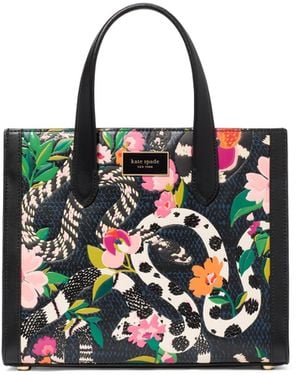 Kate Spade Hattan Snake Print Embossed Leather Small Tote - Multicolor