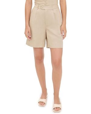 Onia Air Linen Pleated Bermuda Short-solid-jute-4 - Natural