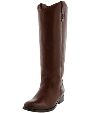 Frye Melissa Button Boot Extended (cognac Extended (soft Vintage Leather)) Cowboy Boots - Brown