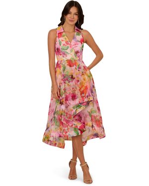 Adrianna Papell Printed High-low Dress - Red