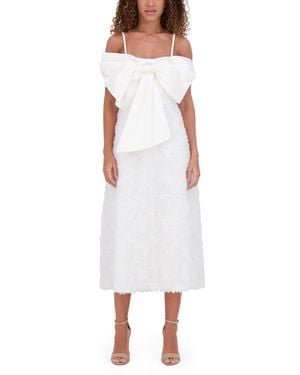 Kensie Sleeveless Square Neck Soutache Maxi Dress - White