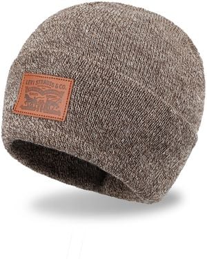 Levi's 2 Horse Pu Knit Beanie Hat - Gray