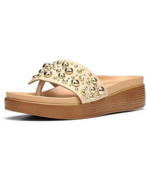 Donald J Pliner Donald Pliner 's Fifi Sandal – Studded Tumbled Calf Leather – Sandals For - Natural