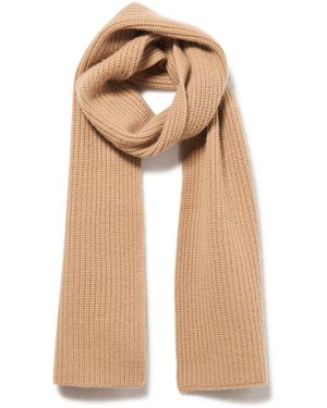 Vince S Cashmere Blend Shaker Stitch Rib Knit Scarf,camel,os - Natural
