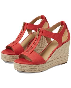 MICHAEL Michael Kors Berkley Mid Wedge Shoes, Synthetic - Red