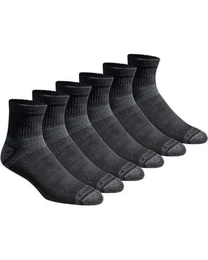 Eddie Bauer Socks Dura Dri Moisture Control 6-pair Quarter Socks - Black