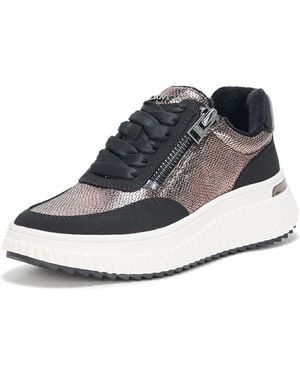 DKNY Laurence Lace Up Sneaker With Side Zipper - Black