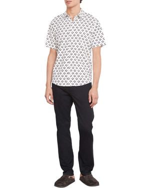 Vince S Geo Floral Printed S/s Button Down - Black