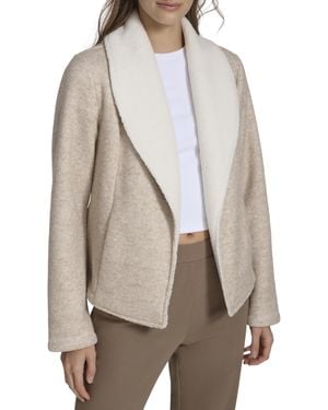 Andrew Marc Collared Front Pockets Knit Tweed Jacket - Gray