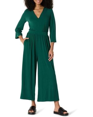 Amazon Essentials Relaxed-fit Matte Jersey Jumpsuit - Green