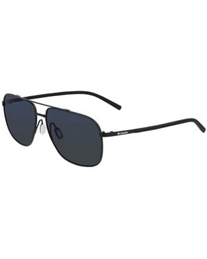 Columbia Matte Black/Blue Mirror Lens with Dark Blue Mirror - Schwarz