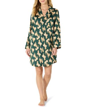 Amazon Essentials Camicia da Notte in Raso con Bottoni Donna - Giallo