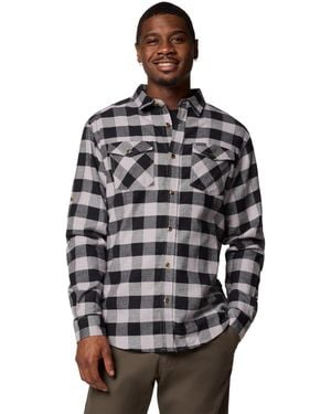 Columbia Bearmouth Springs Roll Up Long Sleeve Flannel Shirt - Black
