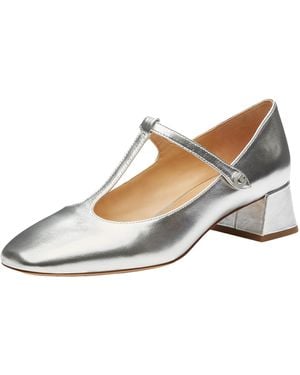 COACH Angelina Metallic Leather T-strap Mary Jane - Natural