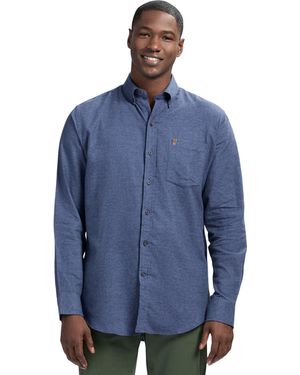 Izod Stratton Flannel Long Sleeve Button Down Shirt - Blue
