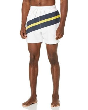 Brooks Brothers Standard Diagonal Nautical Stripe Swim Trunks - Blue