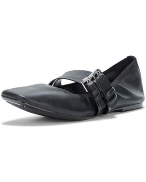 DKNY Dade Ballet Flat With Double Buckle Strap Mule - Black