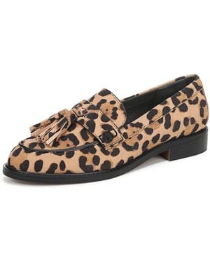 Franco Sarto Carolyn Low Loafer Tan Leopard Print Suede 11 M - Brown