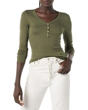 Amazon Essentials Slim-fit Long-sleeve Henley T-shirt - Green